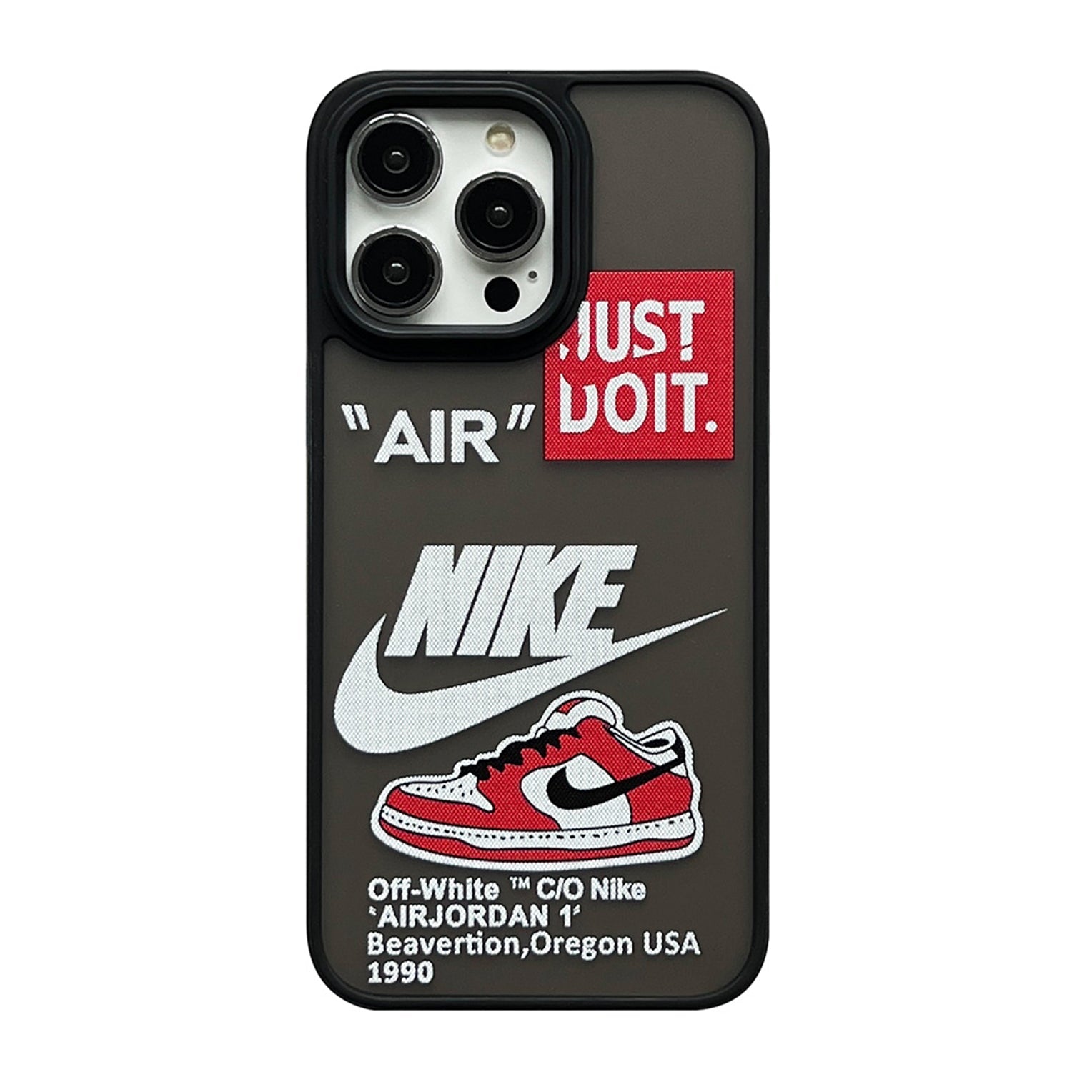 Nike × Air Jordan 1×Just Do It iphone Case Frosted Trend Tags