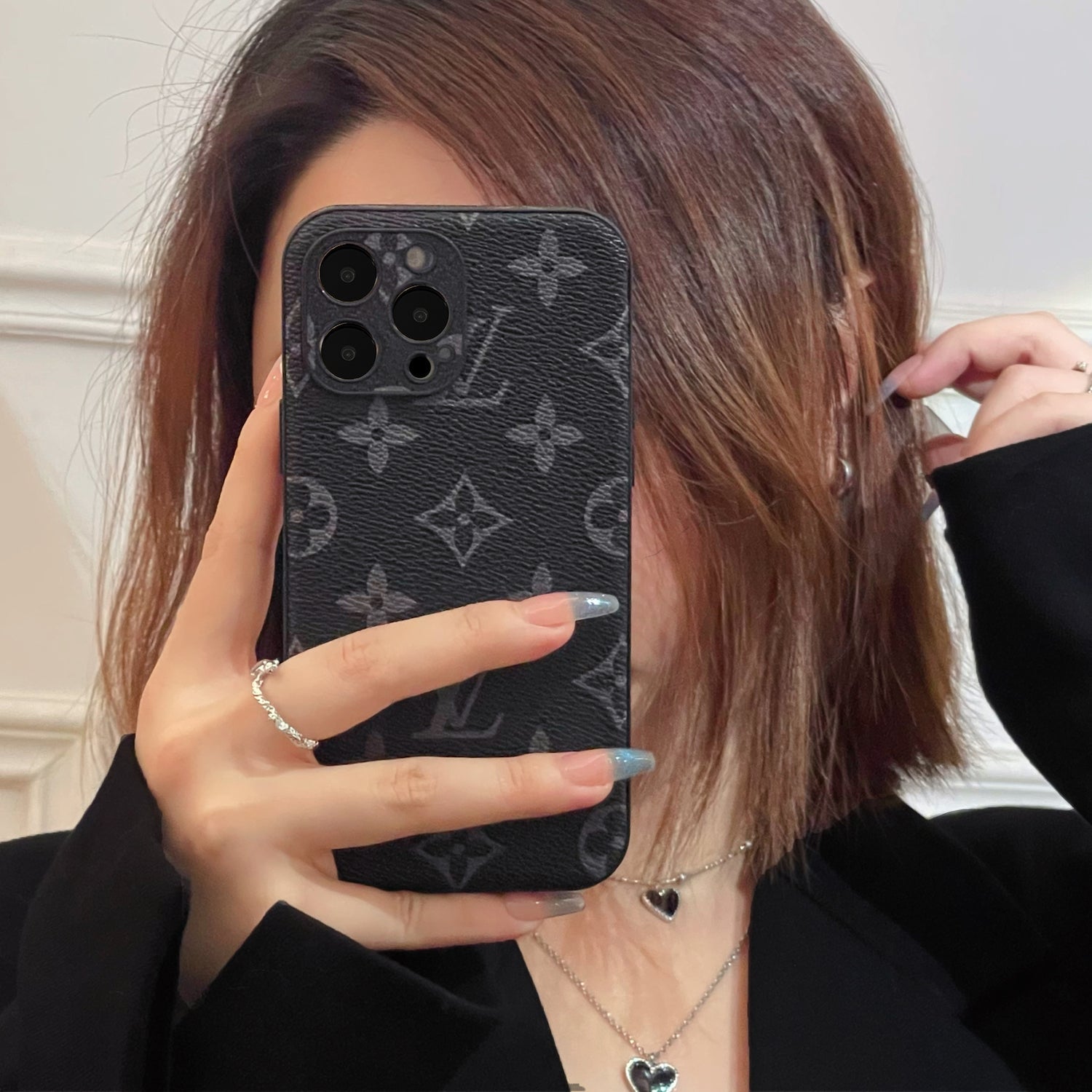 BLACK LV MONOGRAM CUSTOM SIDE