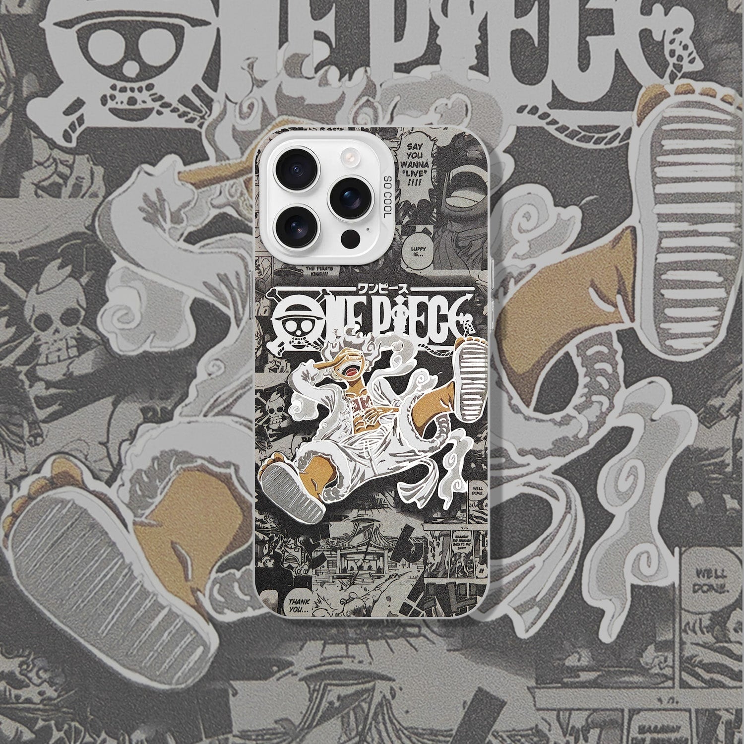 LUFFY ONE PIECE MANGA GEAR 5 ANIME IPHONE CASE